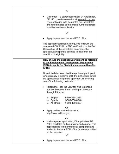 CalWORKs Policy - Department of Public Social Services