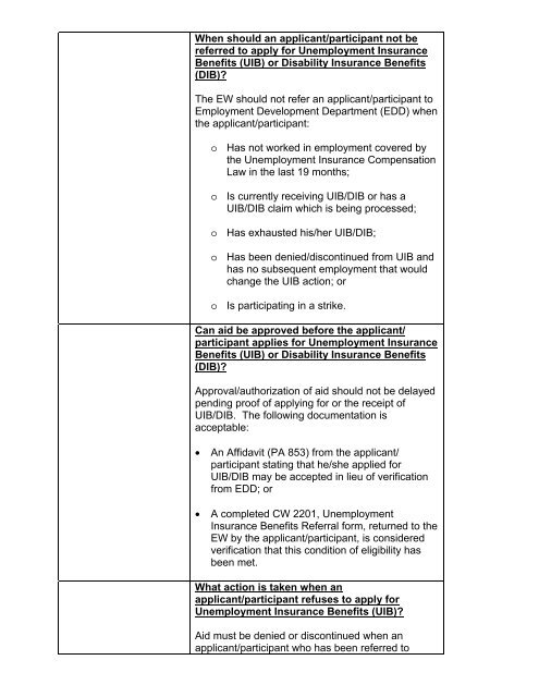 CalWORKs Policy - Department of Public Social Services