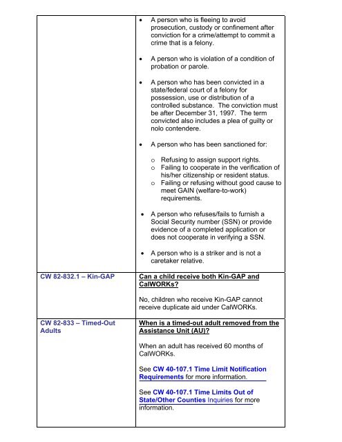 CalWORKs Policy - Department of Public Social Services