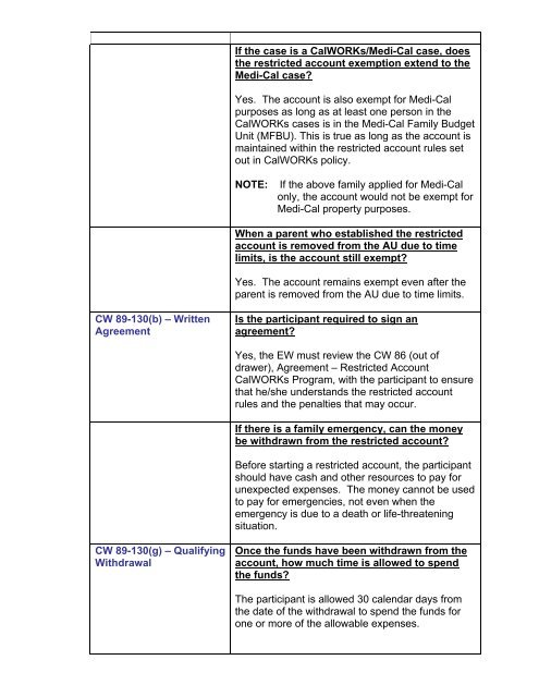 CalWORKs Policy - Department of Public Social Services