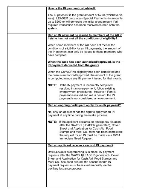 CalWORKs Policy - Department of Public Social Services