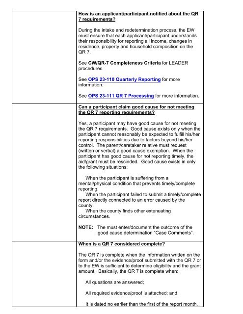 CalWORKs Policy - Department of Public Social Services