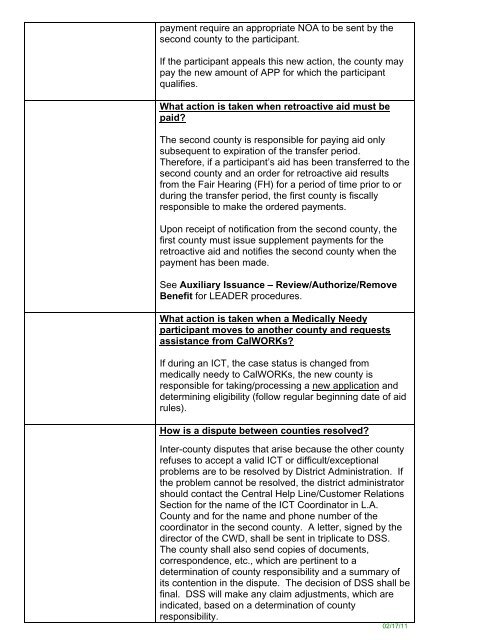 CalWORKs Policy - Department of Public Social Services