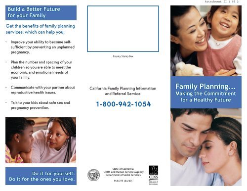 Family Planning-PUB 275 - Department of Public Social Services