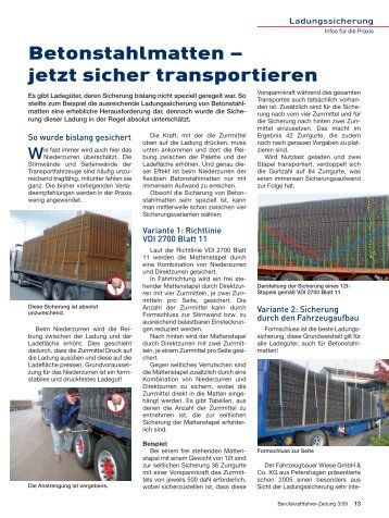 Betonstahlmatten â jetzt sicher transportieren - Ladungssicherung.de