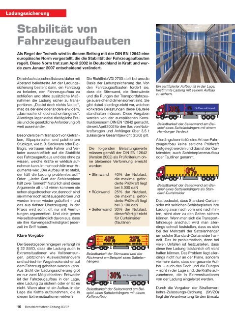 StabilitÃ¤t von Fahrzeugaufbauten - Ladungssicherung.de