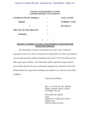 motion - US District Court - Eastern District of Louisiana