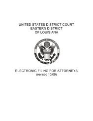 united states district court eastern district of louisiana electronic filing ...