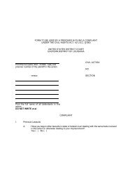 form to be used by a prisoner in filing a complaint under - US District ...