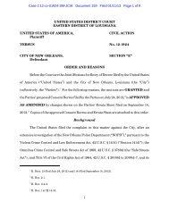 Consent Decree - US District Court - Eastern District of Louisiana