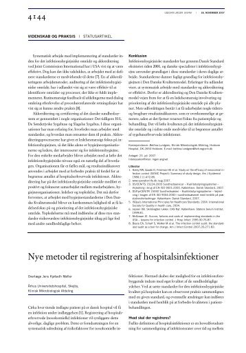 Nye metoder til registrering af hospitalsinfektioner