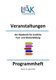 Veranstaltungen Programmheft - LandesÃ¤rztekammer ThÃ¼ringen