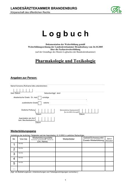 FA Pharmakologie und Toxikologie (PDF, 69 kByte)