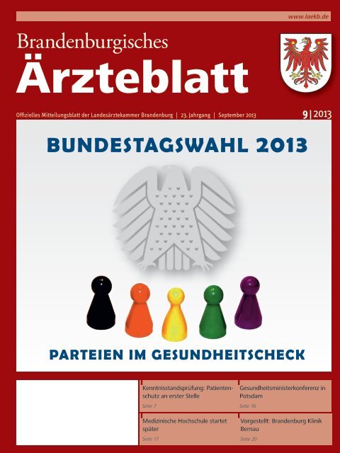 September_2013_Aerzteblatt_V1.indd - Landesärztekammer ...