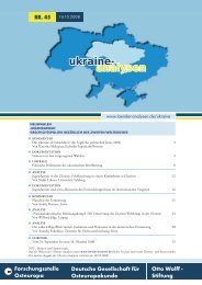 ukraine- analysen - Laender-Analysen