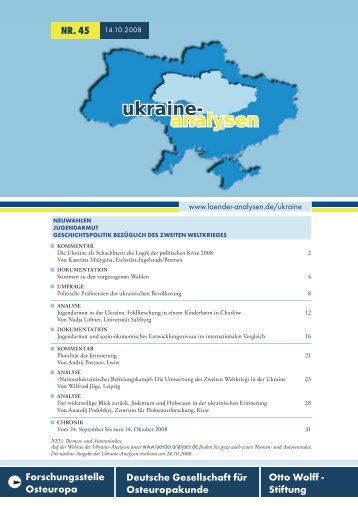 ukraine- analysen - Laender-Analysen