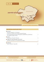 ZENTRALASIEN-ANALYSEN Nr. 42, 24.06.2011 - Laender-Analysen