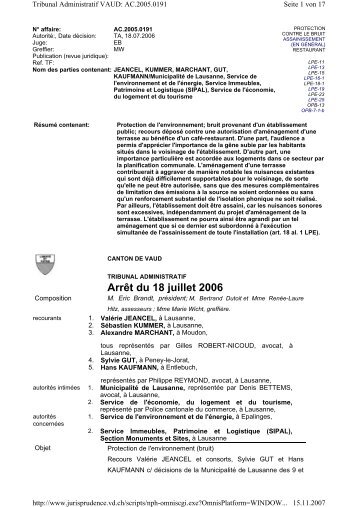 ArrÃªt du 18 juillet 2006