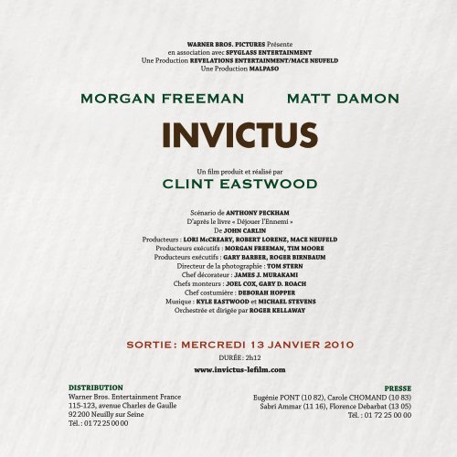 Invictus - dossier descriptif - La Ferme du Buisson