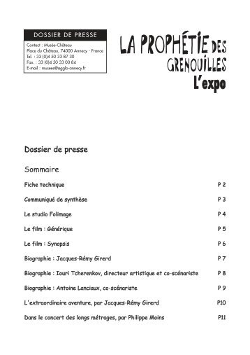 Dossier de presse Sommaire - La Ferme du Buisson