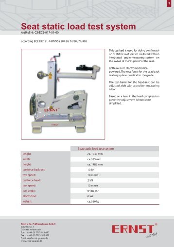 Seat static load test system - ernst-gruppe.de