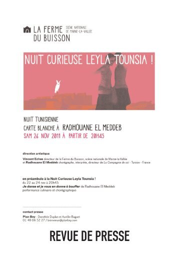 Revue de presse Nuit Curieuse Leyla Tounsia - La Ferme du Buisson