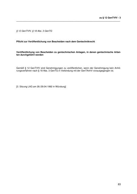 gentechnikrecht - Bund/LÃ¤nder - Arbeitsgemeinschaft Gentechnik