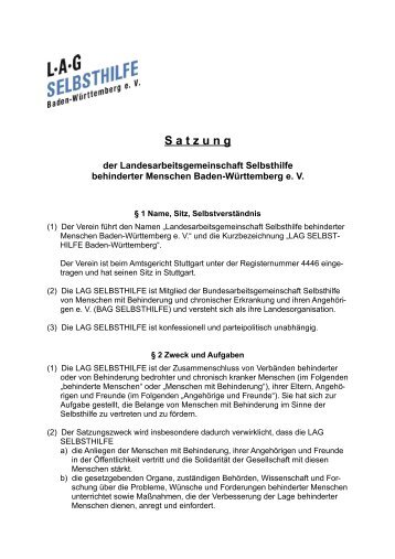 Satzung - LAG Selbsthilfe Baden-Württemberg
