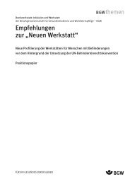 Empfehlungen zur âNeuen Werkstattâ, Stand 08/2011 - BGW