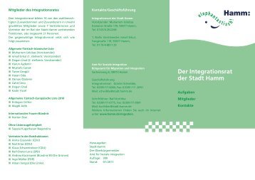 Flyer "Der Integrationsrat der Stadt Hamm"