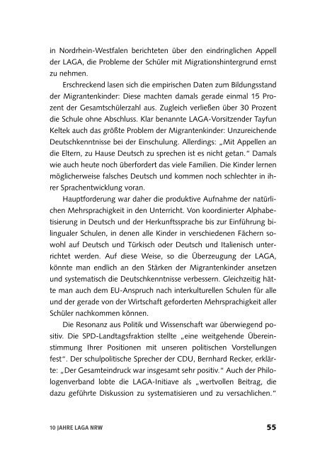 Zehn Jahre fÃ¼r Mitsprache, Gleichberechtigung und Integration