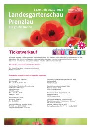 Ticketverkauf - Landesgartenschau Prenzlau 2013