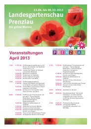 Veranstaltungen April 2013 - Landesgartenschau Prenzlau 2013