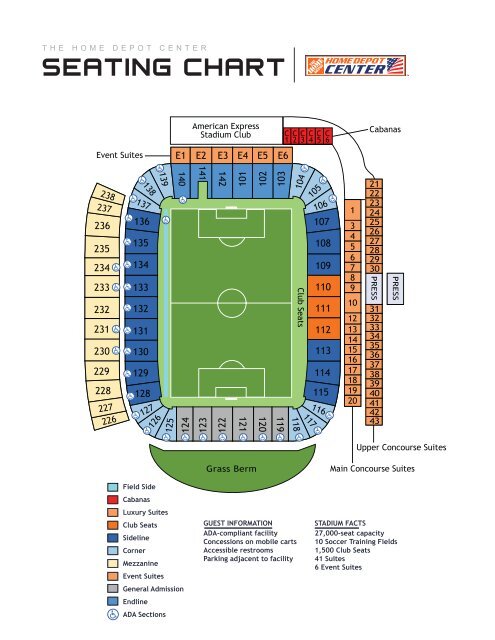 Home Depot Center Soccer Stadium Seating Chart