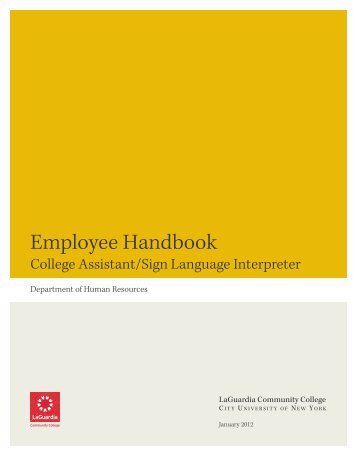 College Assistant, Tutor and Sign Language Interpreter Handbook