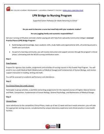 LPN Bridge to Nursing Program - LaGuardia Community College ...
