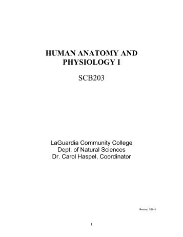 Human anatomy and physiology i - LaGuardia Community College