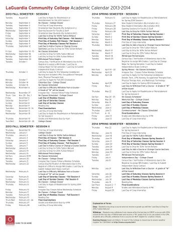 laguardia community college academic calendar 2013-2014