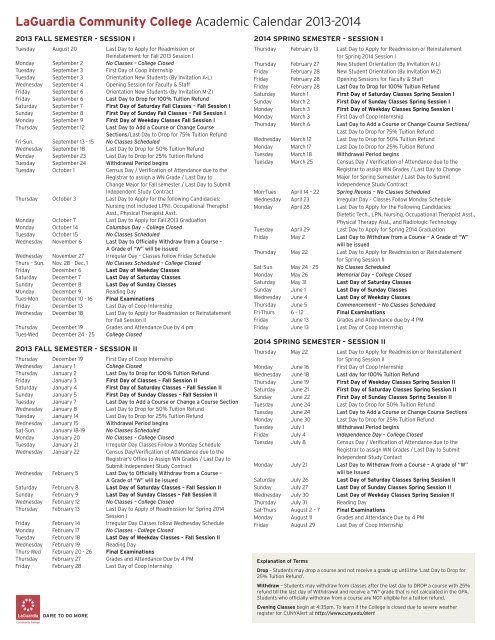 laguardia community college academic calendar 2013-2014 laguardia community college academic calendar 2013-2014