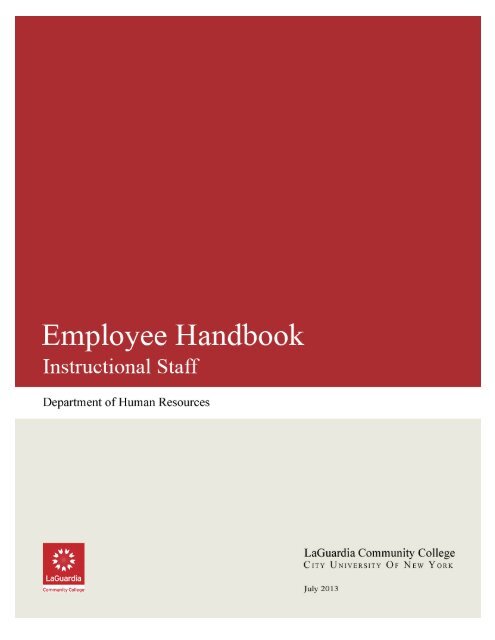 Instructional Staff Handbook - LaGuardia Community College