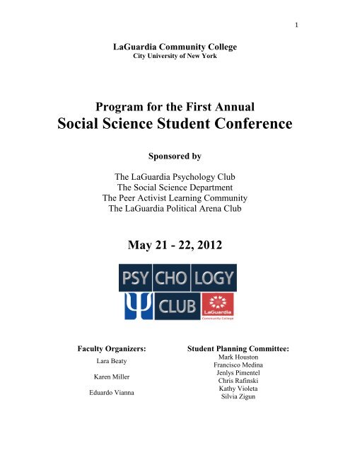 Social Science Student Conference - LaGuardia Community ...