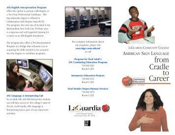 American Sign Language Brochure - LaGuardia Community College