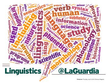 Linguistic courses flyer - LaGuardia Community College - CUNY