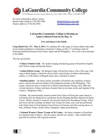 LaGuardia Community College is Hosting an Asian Cultural Festival ...