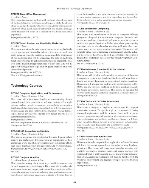 COURSE INDEX - LaGuardia Community College