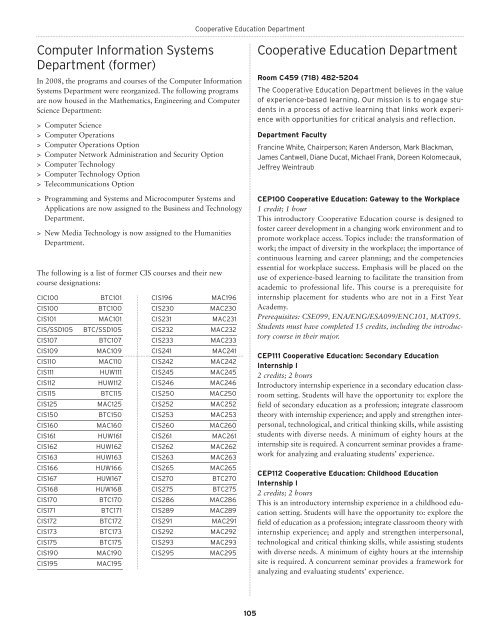 COURSE INDEX - LaGuardia Community College