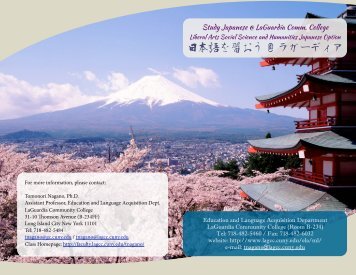 Japanese courses brochure - LaGuardia Community College - CUNY