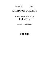 undergraduate bulletin - LaGrange College