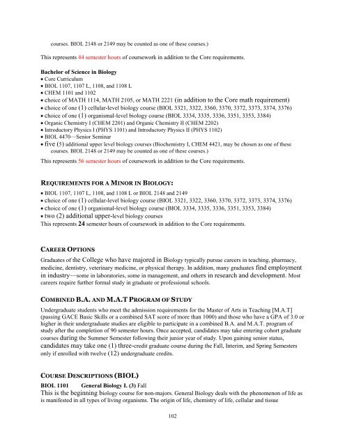 undergraduate bulletin - LaGrange College