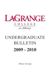 2009-2010 Albany Undergraduate Bulletin (pdf) - LaGrange College